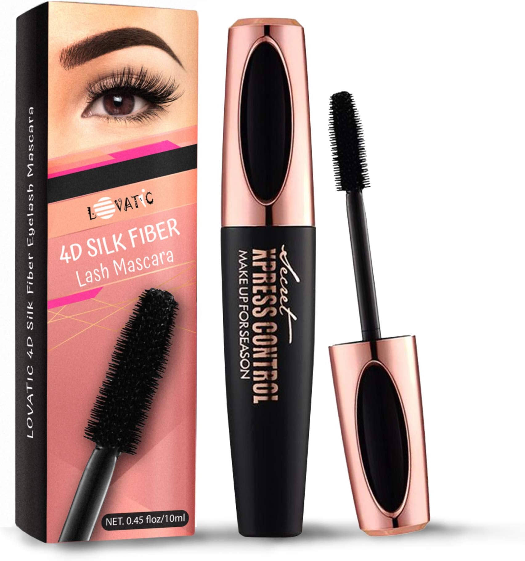 CENNYO 4D Silk Fiber Lash Mascara - Long-lasting and Waterproof - Lash Effect Mascara - Natural and Non-Toxic Hypoallergenic Ingredients - Perfect Mascara for Longer and Thicker Lashes