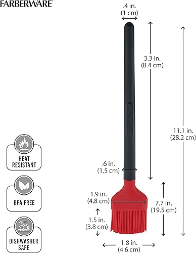 Miniatura 4 de Farberware 5261924 Cepillo de silicona y plástico para barbacoa 1 EA, rojo y negro