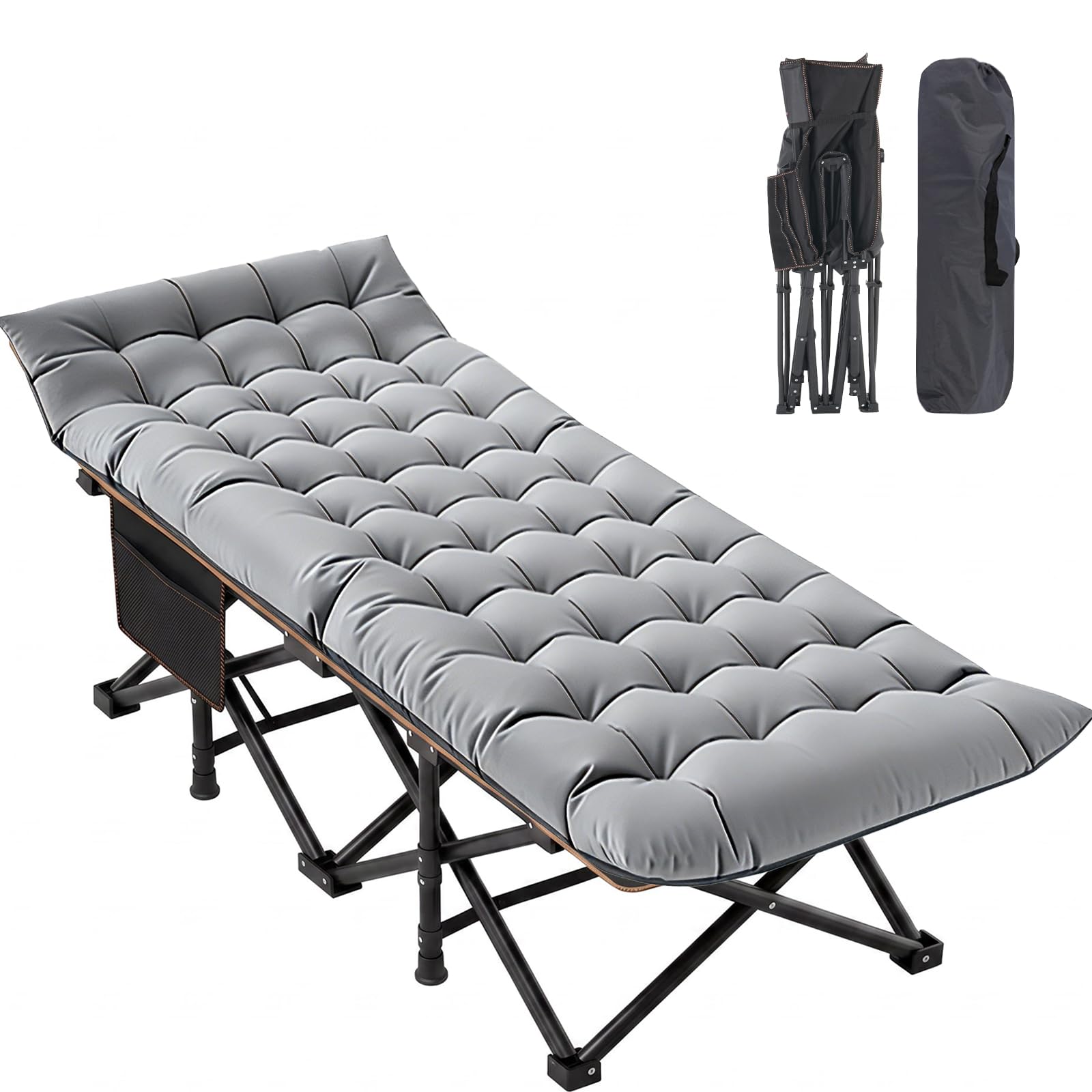 DoCred Folding Camping Cot with Mattress, Heavy Duty Folding Cot