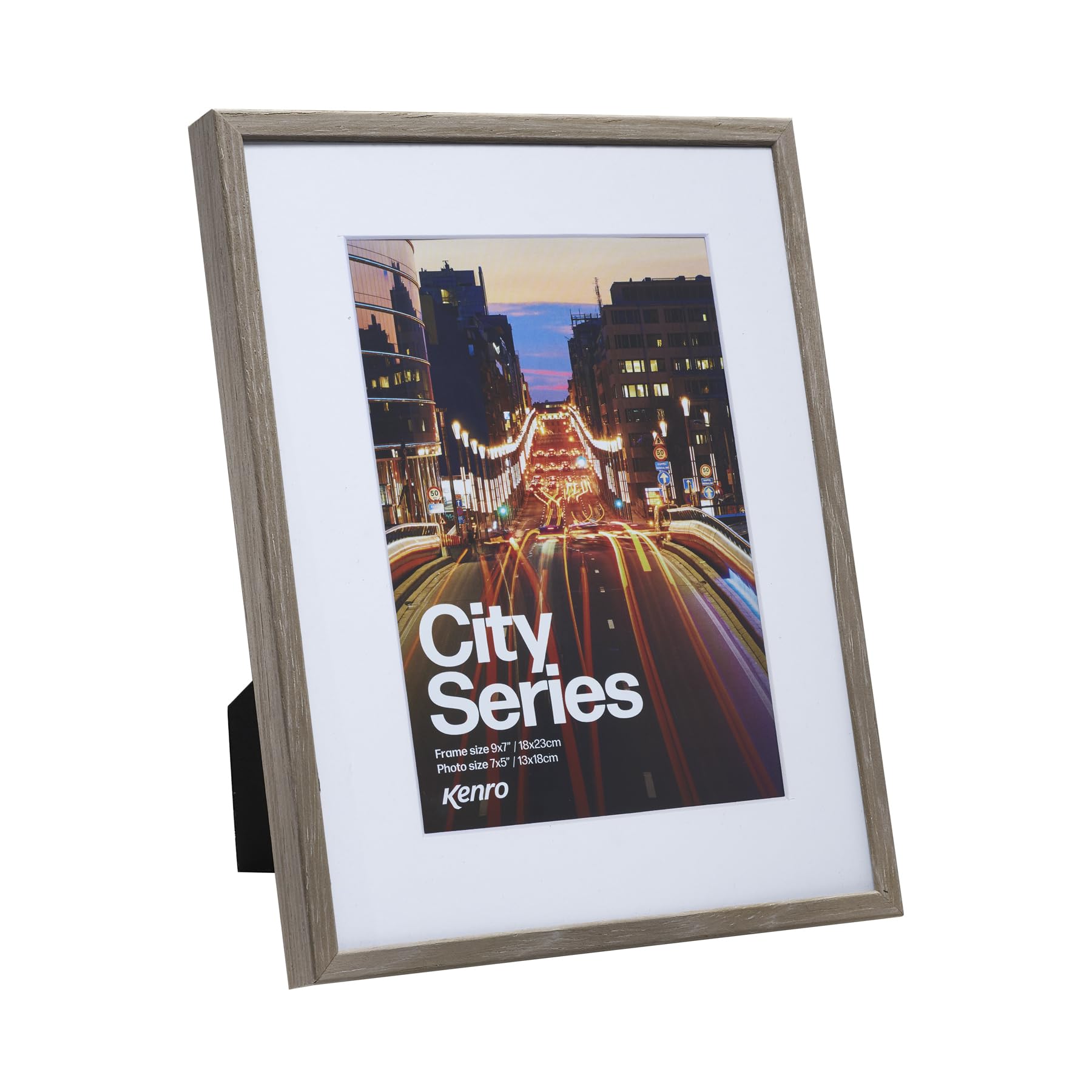 Kenro City Series Grey Photo Frame 8x10 with White Mat for Photo 8x6 / 15x20cm - CT1520GY