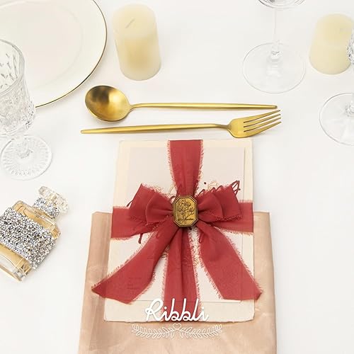 Miniatura 9 de Ribbli Cinta de gasa azul marino profundo de 1-12 pulgadas x 20 yardas, cinta de seda de gasa hecha a mano, cinta azul para invitaciones de boda,