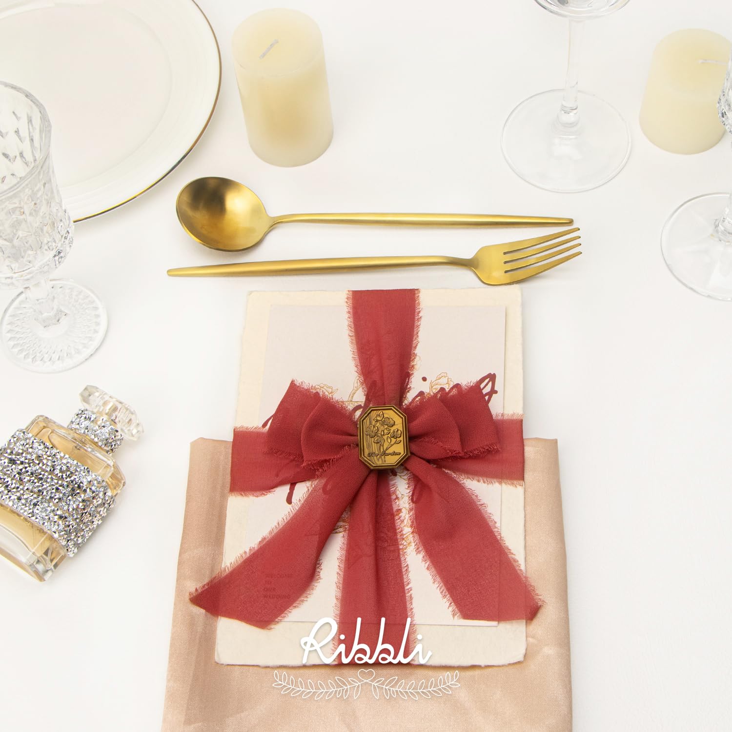 Snapklik.com : Ribbli Rust Red Chiffon Ribbon 1-1/2 Inch X 20 Yard ...