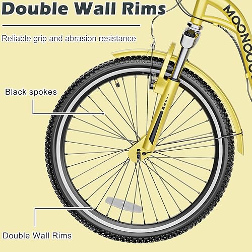 Miniatura 72 de H&ZT Triciclo para adultos, bicicleta de 3 ruedas, triciclo crucero, con engranaje de 7 velocidades, mango de freno de estacionamiento, escalón