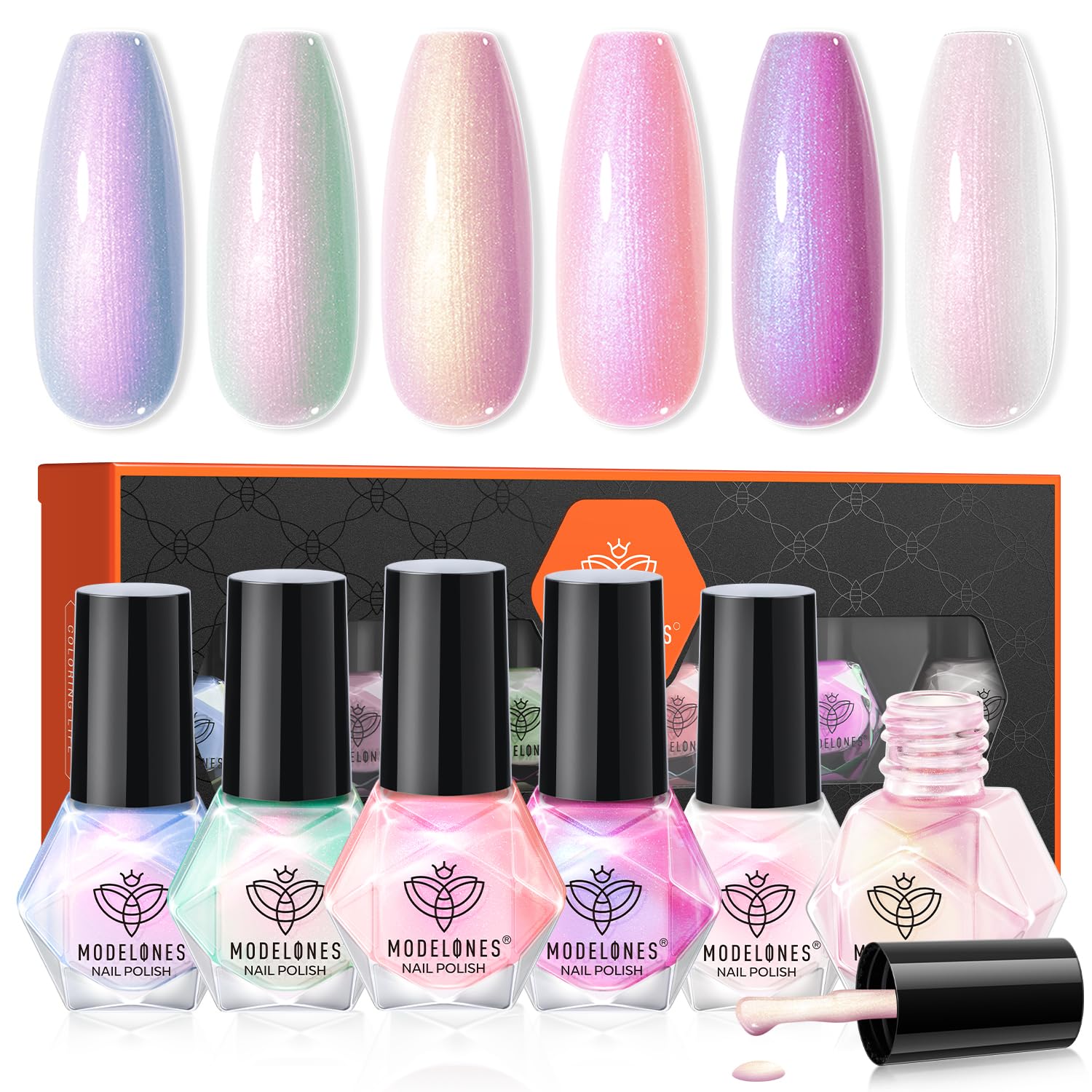 Amazon.com : modelones Nail Polish Set, 6 Colors Shimmer Pearl