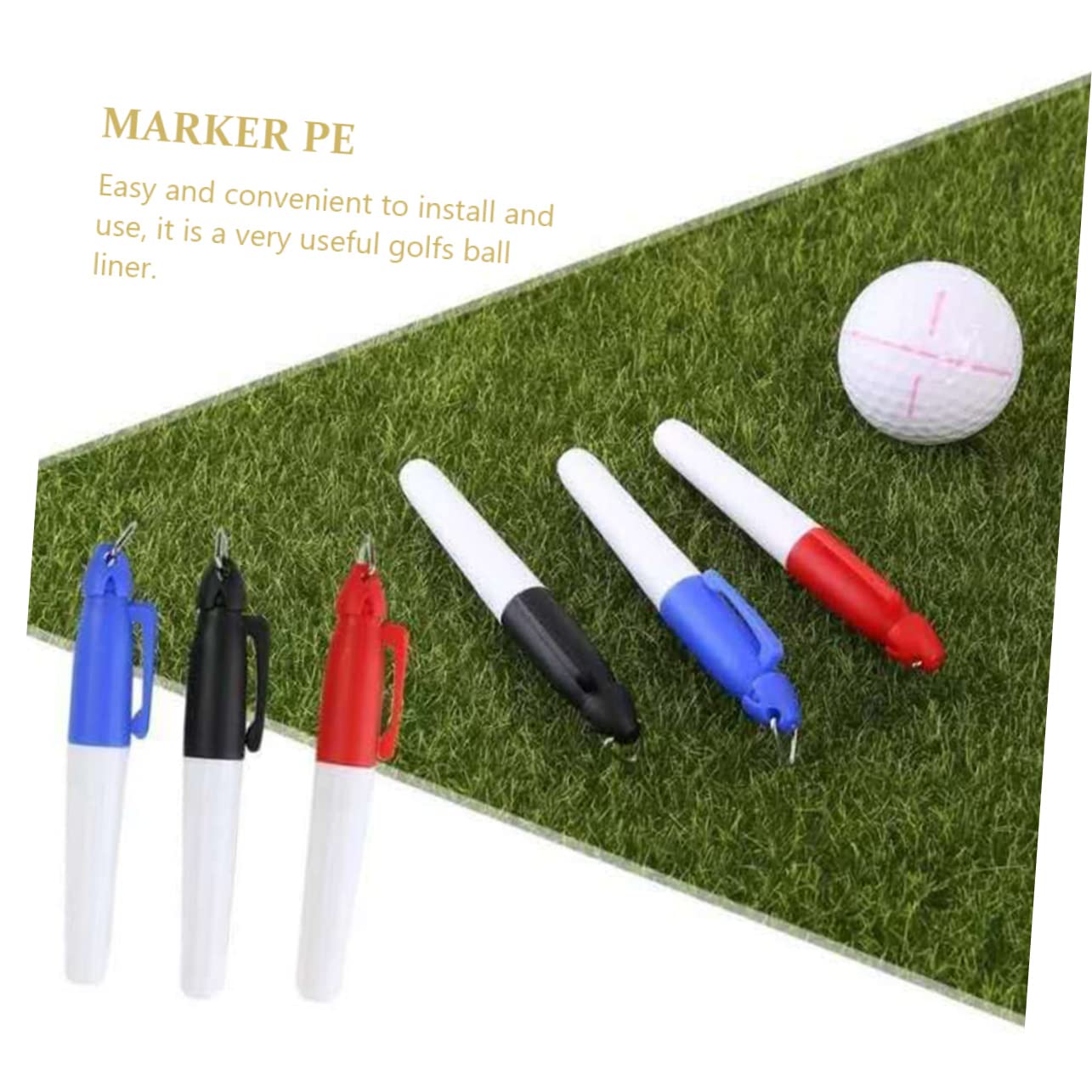 BESTonZON Zeilenzeichnung Set Golfmarker Linienmarkierung Markierungsgolf Werkzeug Golflinie Schublade Hersteller von Golflinien Golfzubehör Markierstift Stift malen Zufällige Farbe