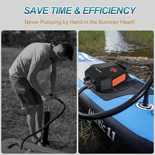 Miniatura 5 de Paddle Board Pump, SUP Pump Electric Portable with Auto-OffDeflation, 12V DC Car Connector Air Pump for Inflatables, Kayak and Air Mattress