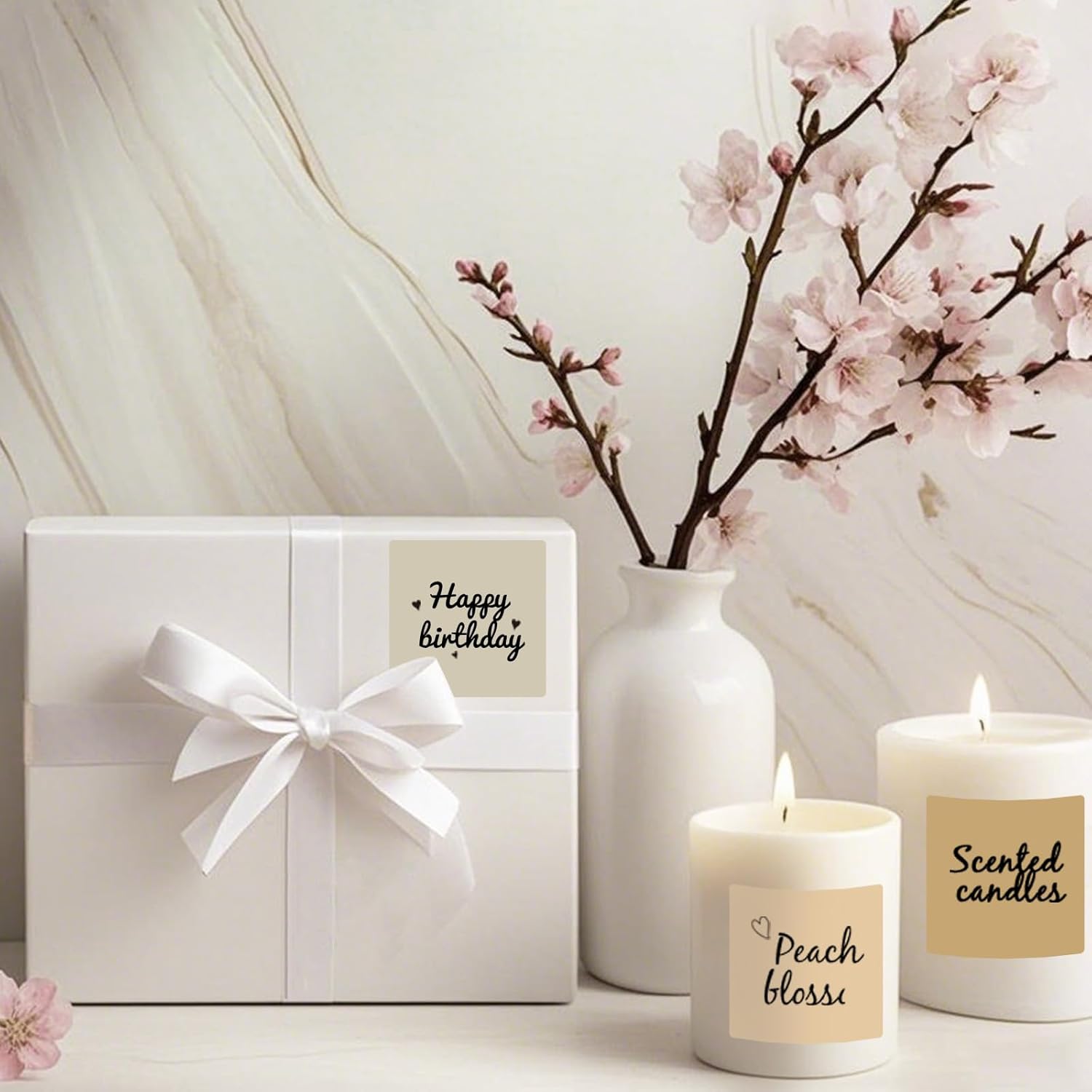 Square Thermal Labels Stickers 2" x 2", Self-Adhesive Waterproof Square Direct Thermal Labels Stickers, Perforation Line Design- 300 Sheets/Autumn Colors - Image 5