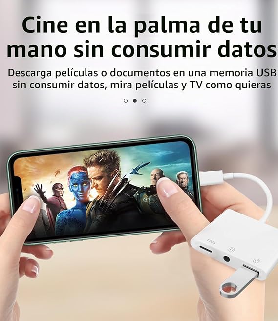 Headphone Adapter Certification for Apple for iPhone Auxiliary Audio Connector 3.5mm Extender Charger Adapter Headphone Converter Headphone Cable Lightning Male to USB Female OTG Memory