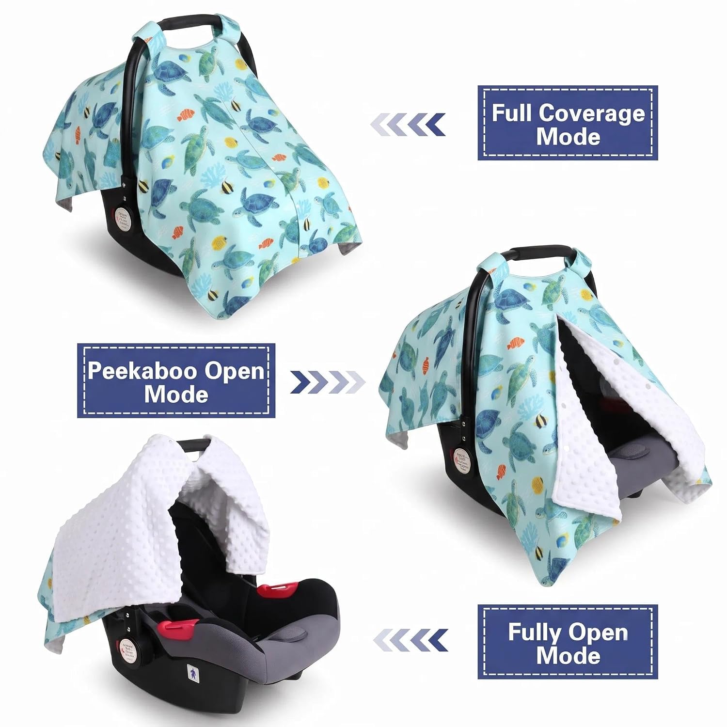Sea Turtle Car Seat Canopy Stroller Cover for Baby Ocean Sea Baby Stuff image 2