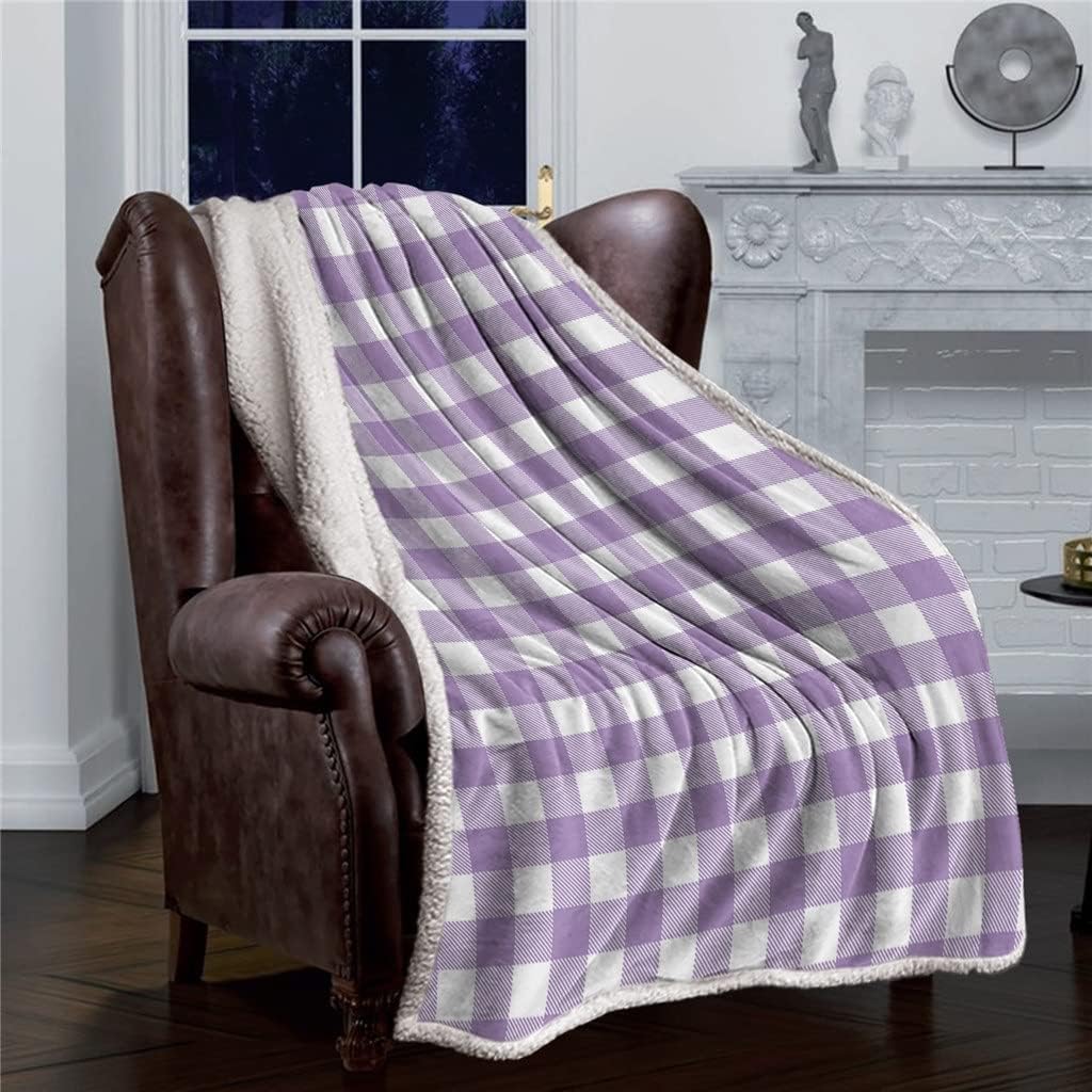 White Plaid Sherpa Blanket Thick Velvet Flannel Bedspreads Office Nap Throw Sofa Cover Bedding