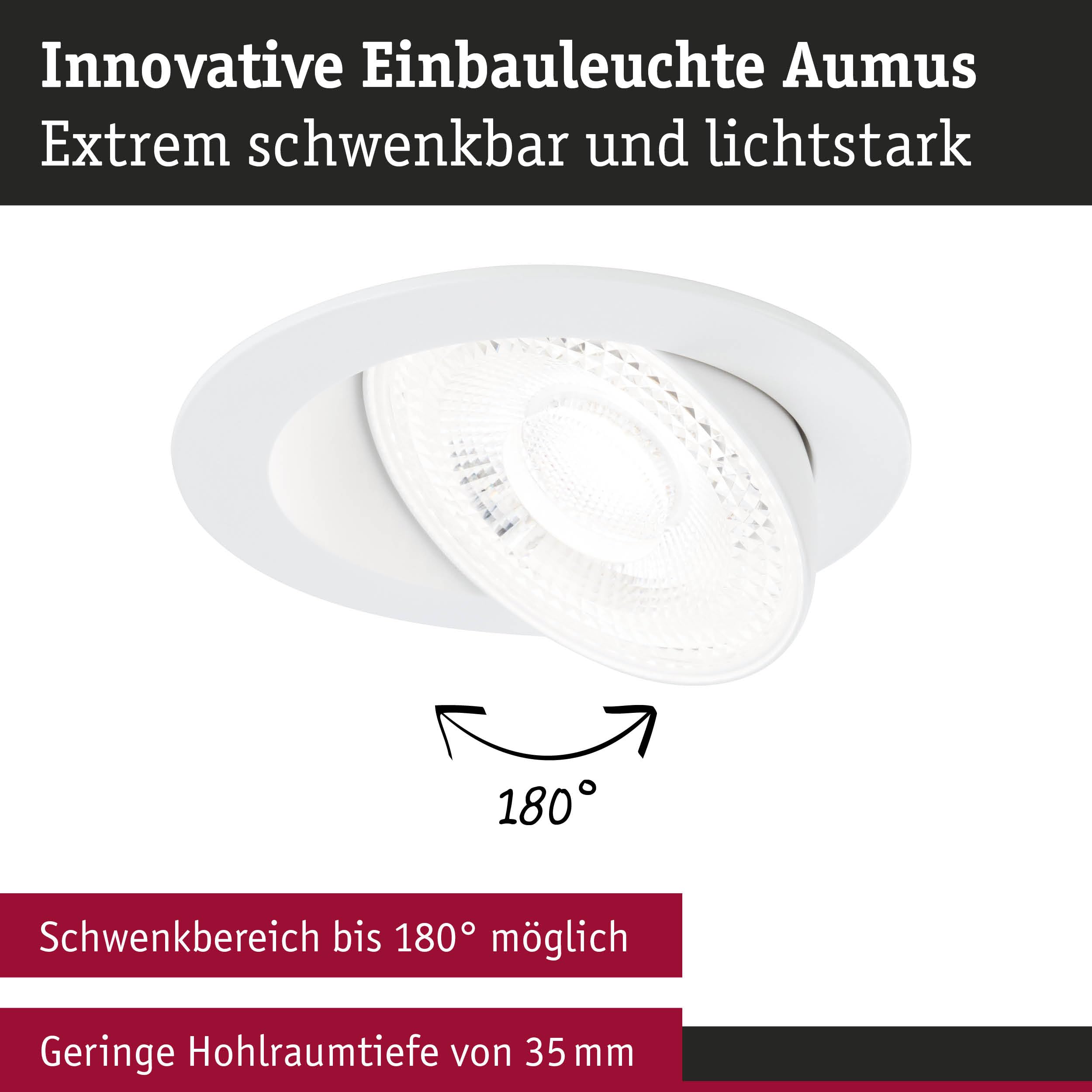 Paulmann EBL Set Aumus schwenkbar LED 3x750lm 2700-6500K 5W 230V Weiss matt