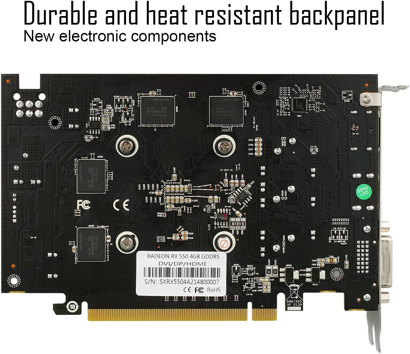 SAPLOS Radeon RX 550 Scheda Video, 4GB, GDDR5, 128-Bit, DisplayPort DVI-D HDMI, ITX Design, Video Card for PC Gaming, Computer GPU, 4K tenere sotto controllo