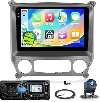 4G+64G Android Car Stereo for Chevy Silverado 2014 2015 2016 2017 2018 with DSP/Wireless Carplay/Android Auto, Sellrich 10" 1280 * 720 Incell Touch Screen Radio Bluetooth 5.0 FM/RDS SWC Backup Camera