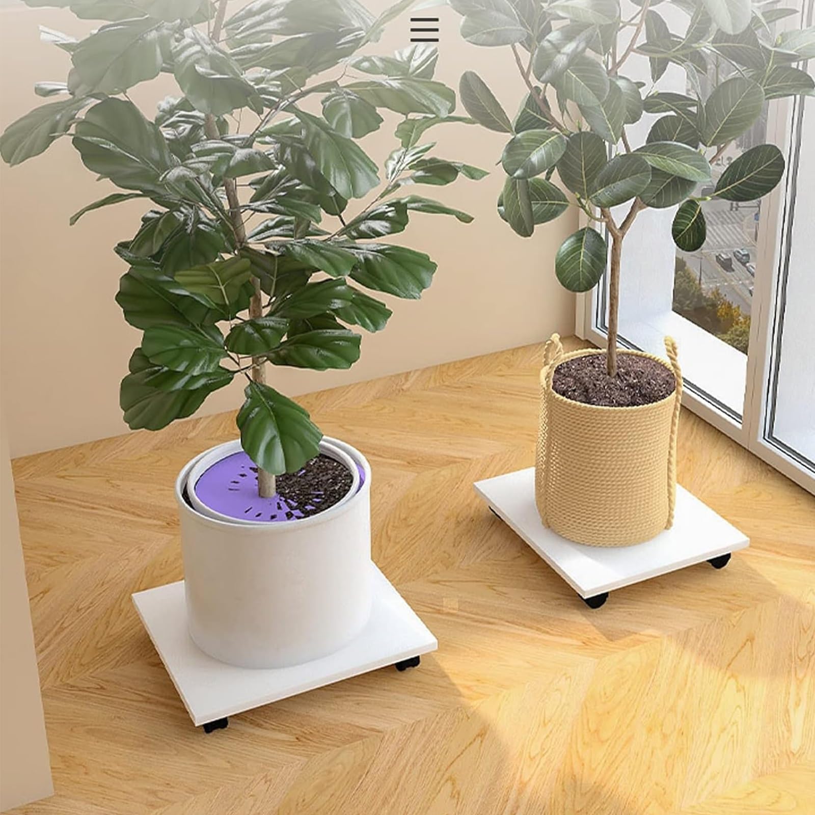 Mesa para Impresora con Ruedas, Soporte Móvil De Madera para Oficina Y Hogar, Carro Compacto Blanco para Fax, Estante Organizador(59 * 44 * 6.6cm)