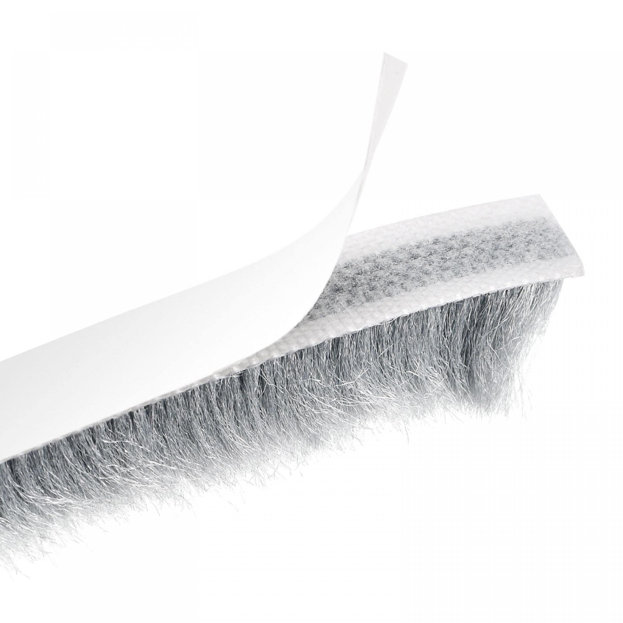 sourcing map Weather Stripping Brush, 26ft L x 0.35" W x 0.6" H Self-Adhesive Seal Weatherstrip Sweep Brush Gray for Door Window — image 1