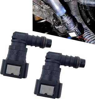 2 PCS Fuel Line Hose Quick Release Connect, 9.49mm 3/8" to ID 8mm 5/16" Male&Female Straight Push-On Connector, Universal Car Fuel Line Connector Replacement Accessaries (Black)