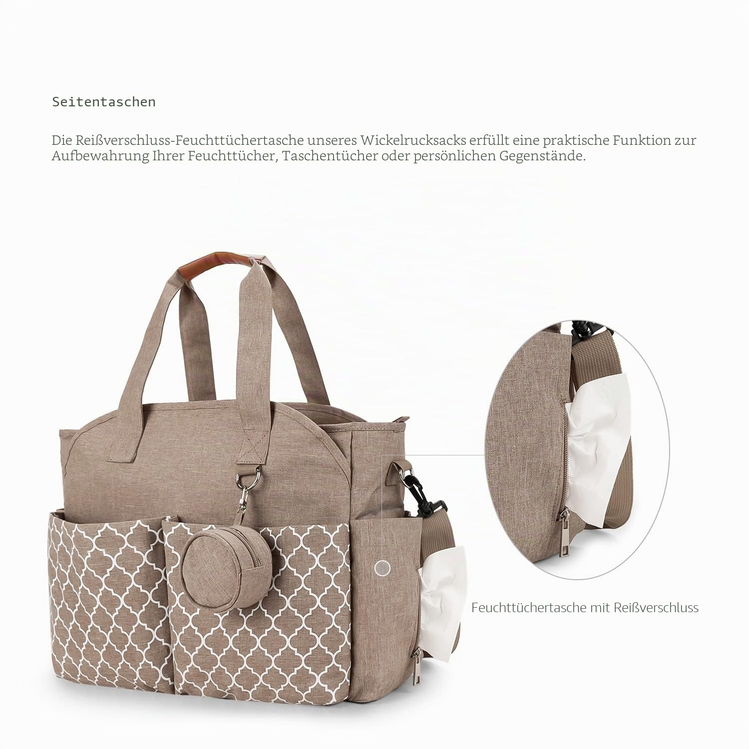 Wickeltasche Tote Baby Wickeltasche Große Babytaschen für Mama mit Wickelstation Multifunktions Reise