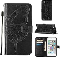 Vista 2 de Funda tipo cartera para iPod Touch 7/iPod Touch 6/iPod Touch 5, con soporte para tarjeta de crédito, para mujeres y hombres, con cierre magnético