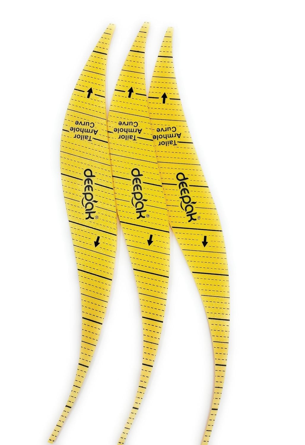 Deepak Tailor Armhole Curve Ruler Set, 3 Pieces, Yellow Sewing Pattern ...