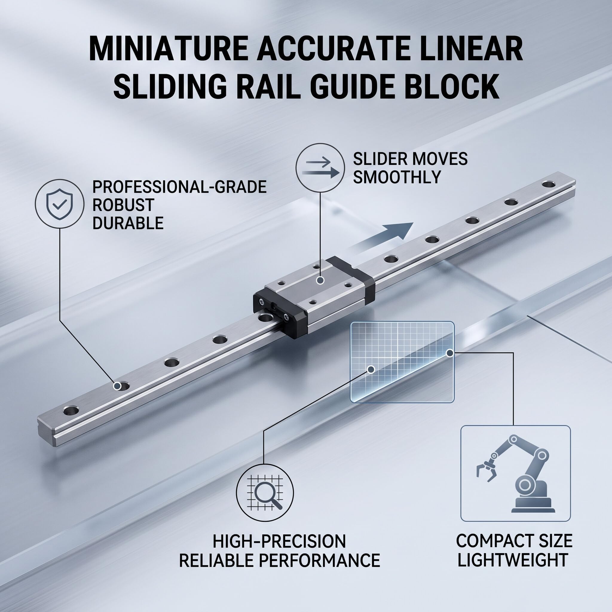 MGN12H 300mm Mini Linear Rail Linear Sliding Gide MGN12H Linear Slide for DIY 3D Printer and CNC Machine — Amazon image 5