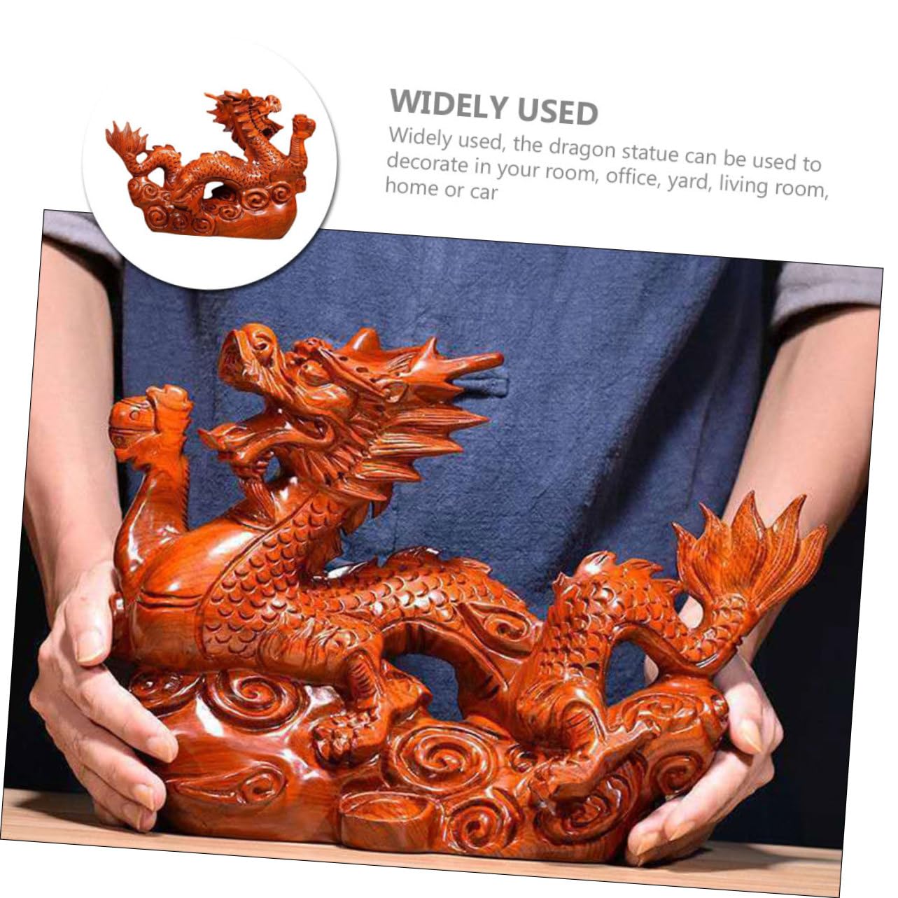 Amazon.co.jp: VINTORKY 木製 置物 龍の卓上装飾 花梨木彫刻工芸品 