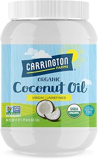 Carrington Farms Organic Virgin Cold Pressed Coconut Oil 54oz - Unrefined MCT-Rich Oil for Cooking, Baking, Hair & Skin Care
