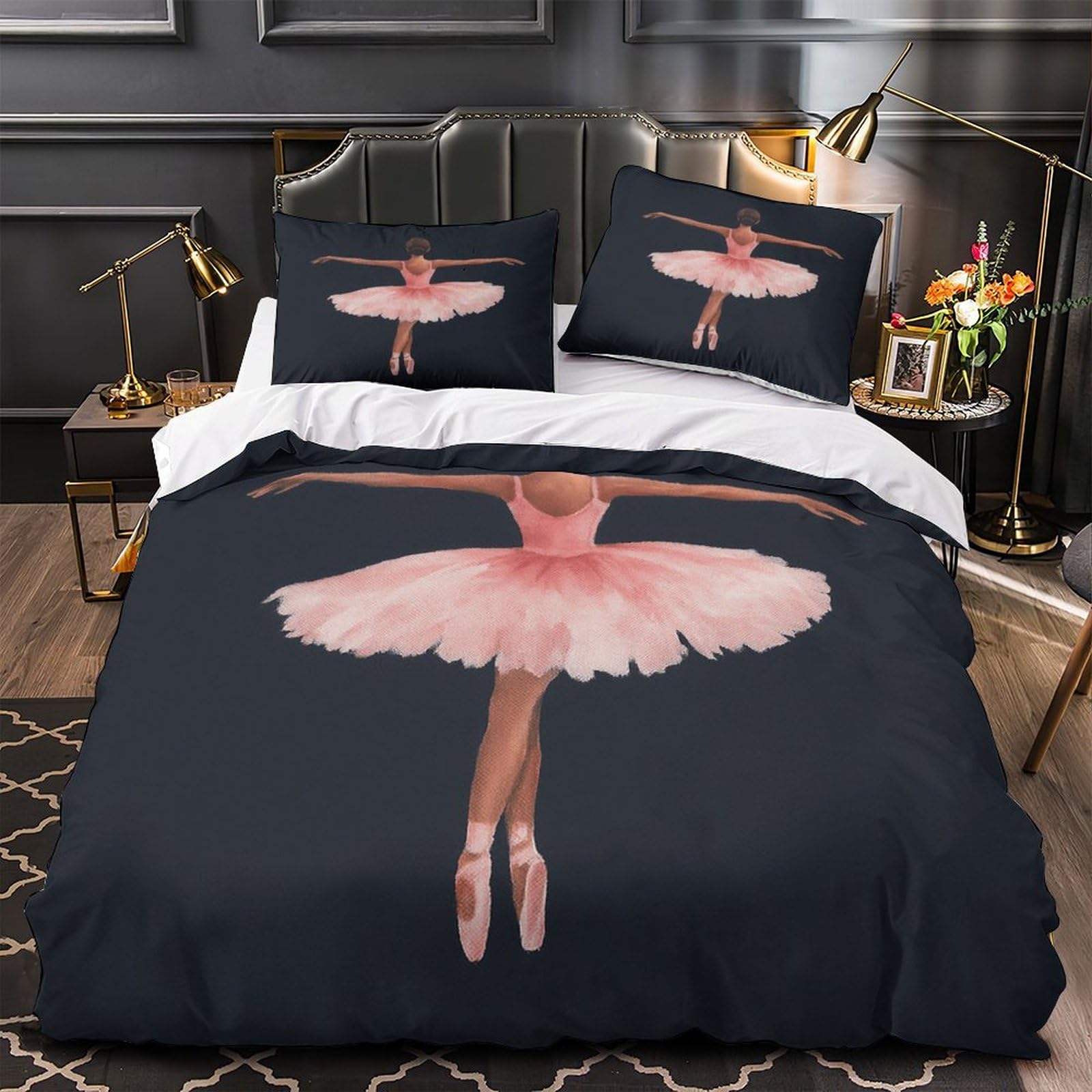 Housse de Couette Danseuse de Ballet Lavable en Machine pour Lit King Anti-Acarien et Peau Sensible