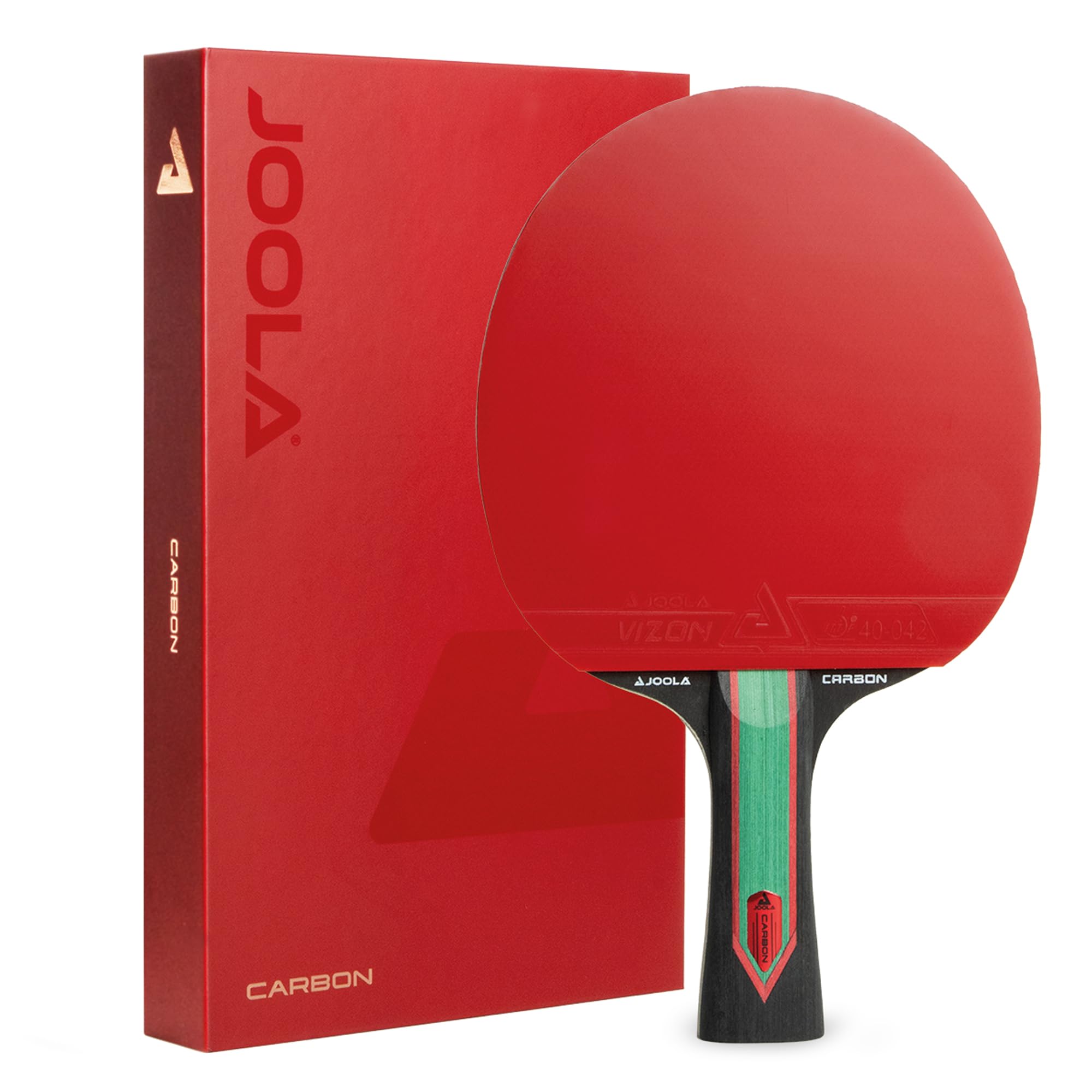 JOOLA Red Carbon Control – Balanced Table Tennis Bat with Carbon Layers & Vizon Rubber for Spin & Control