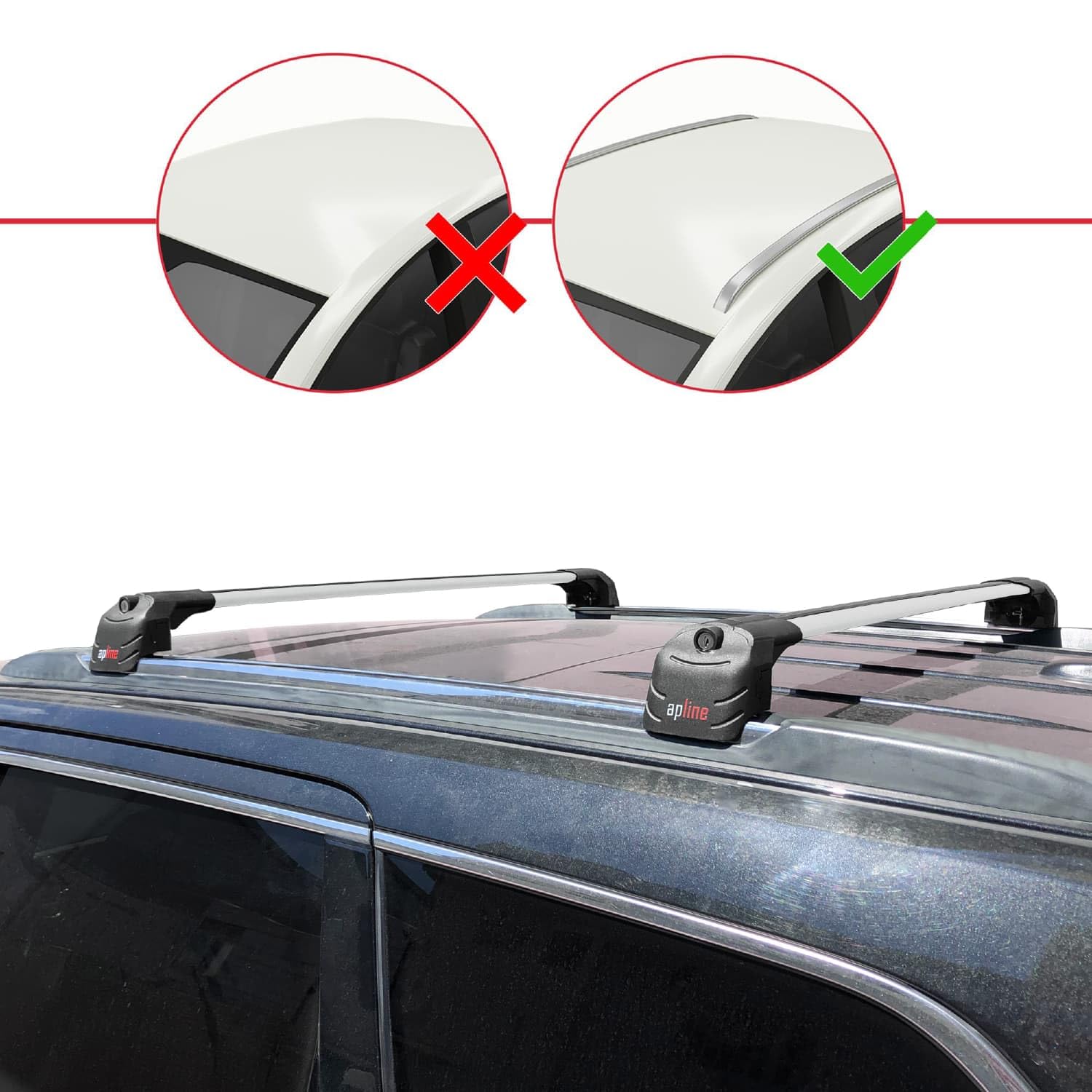Compatibile con Jeep Grand Cherokee 4 (WK2) 2011-2020 Modello ACE-2 Barre Tetto Portapacchi Auto Barre Portatutto Grigio Alluminio 2 Barre