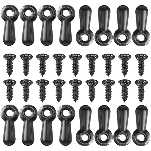 Shappy 100 piezas marco foto Turn botón y 100 piezas tornillos para colgar fotos, color negro
