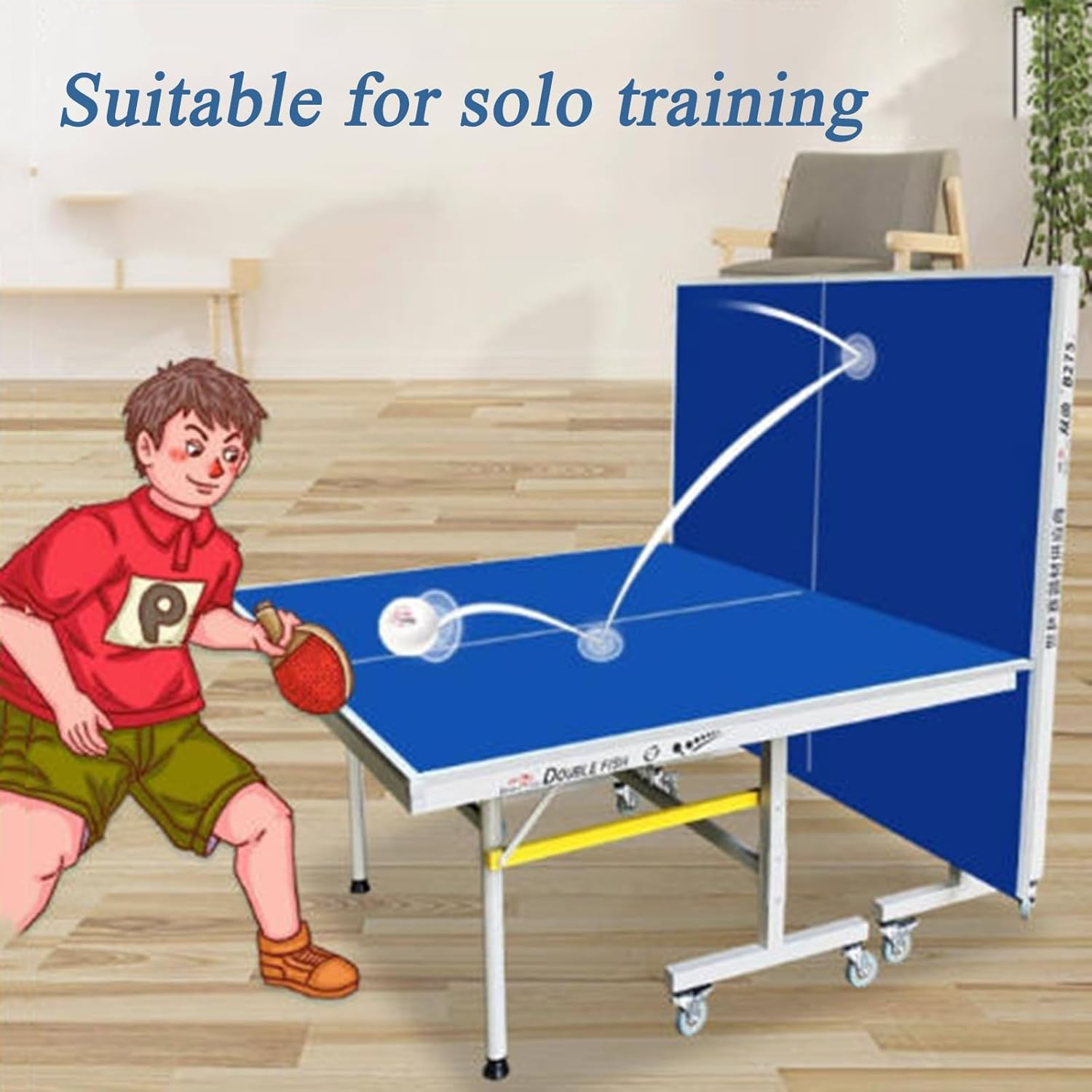 Outdoor Table Tennis Table, Full Size Folding Ping Pong Table, Portable Rolling Table Tennis Table with Wheels and Net Post for Home, School and Training