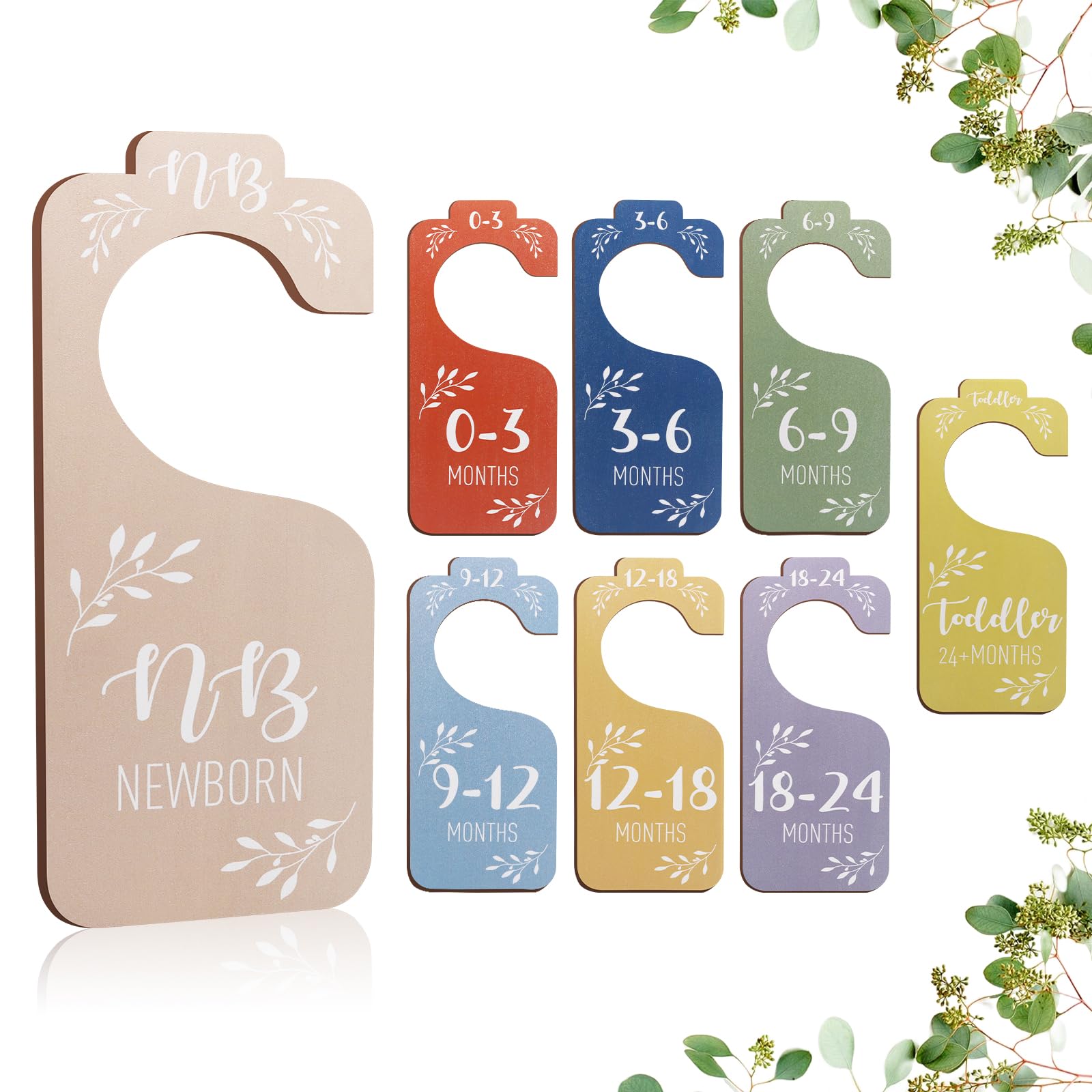 Gray Chevron Baby Closet Dividers - Set Of 6, Fits 1.5 Inch Rod, Size Labels 0-24 Months
