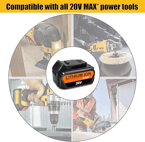 Miniatura 4 de Atcuji Paquete de 2 baterías de repuesto de 20 V máx. 8.5 Ah DCB208 para Dewalt 20 V batería de litio 8.0Ah DCB208-2 compatible con herramientas