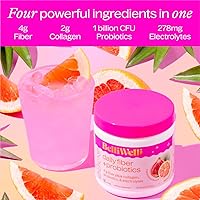 Vista 3 de BelliWelli Suplemento de fibra para mujeres y hombres – Polvo de fibra diaria premium de acacia orgánica con colágeno añadido, electrolitos