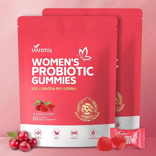 VivoNu Viginal Probiótico para mujeres, gomitas probióticas para mujeres, gomitas de equilibrio femenino, probióticos de arándano para la salud