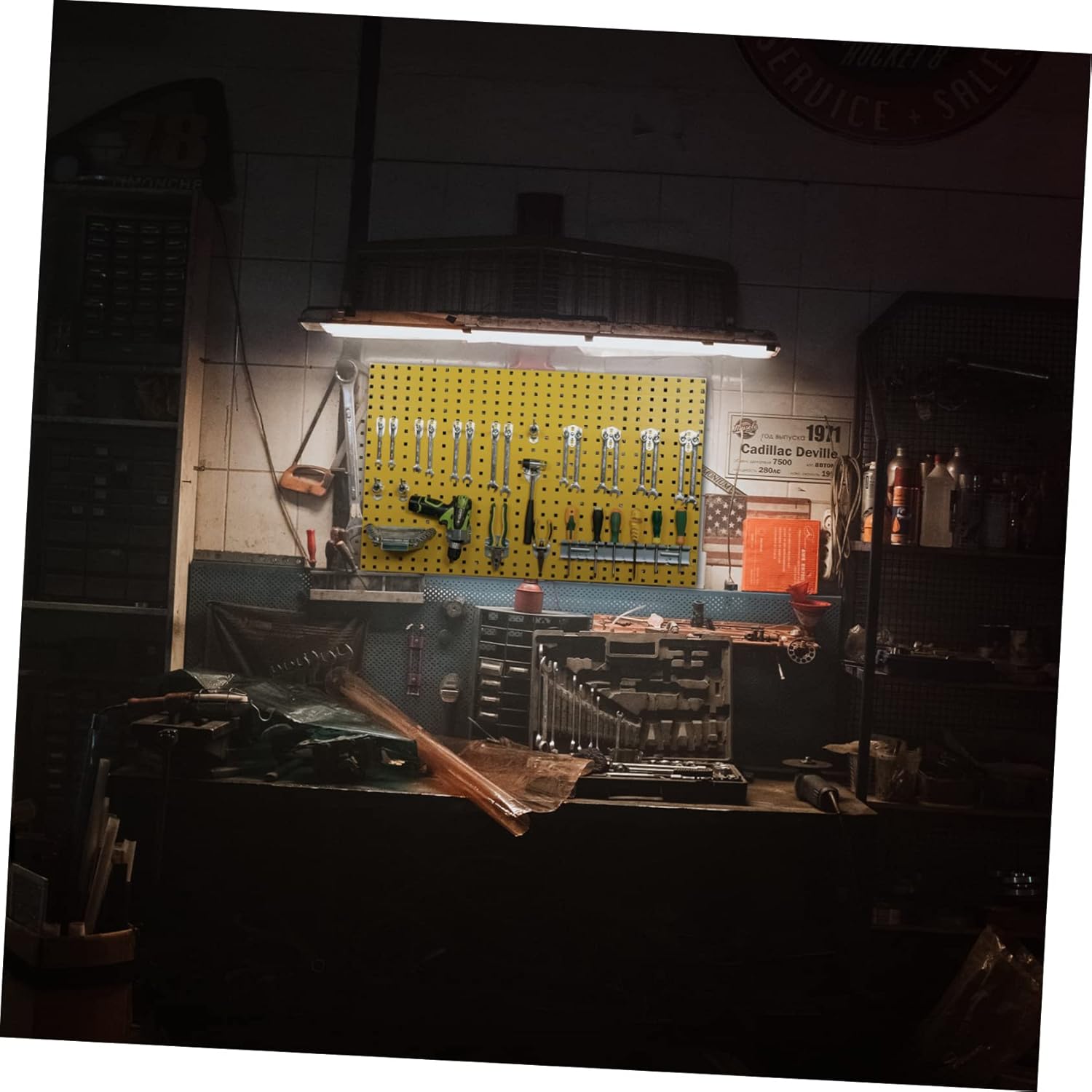 1pc Galvanized Steel Pegboard Rack Tool Organizer for Garage Multi-functional Hanging Board and Sturdy Design Easy Installation Accepts Hooks and Accessories