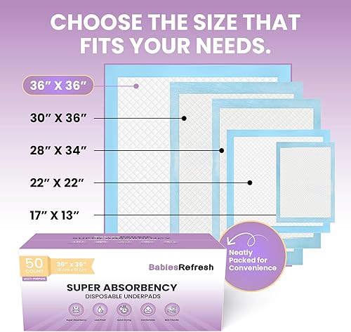 Miniatura 7 de 50 almohadillas desechables de superabsorción, de secado rápido a prueba de fugas, para múltiples usos, para bebés, cachorros y adultos, cambiador