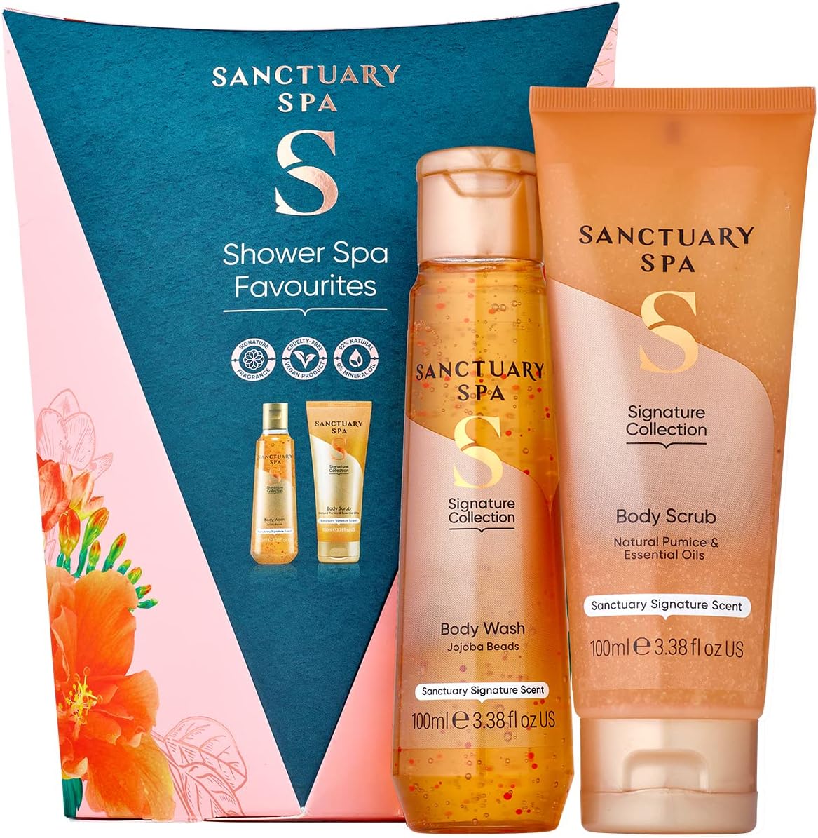 Sanctuary Spa Gift Set Shower Spa Favourites Gift For Women, Birthday, Christmas, Vegan and Cruelty Free 200 ml, Multicolour