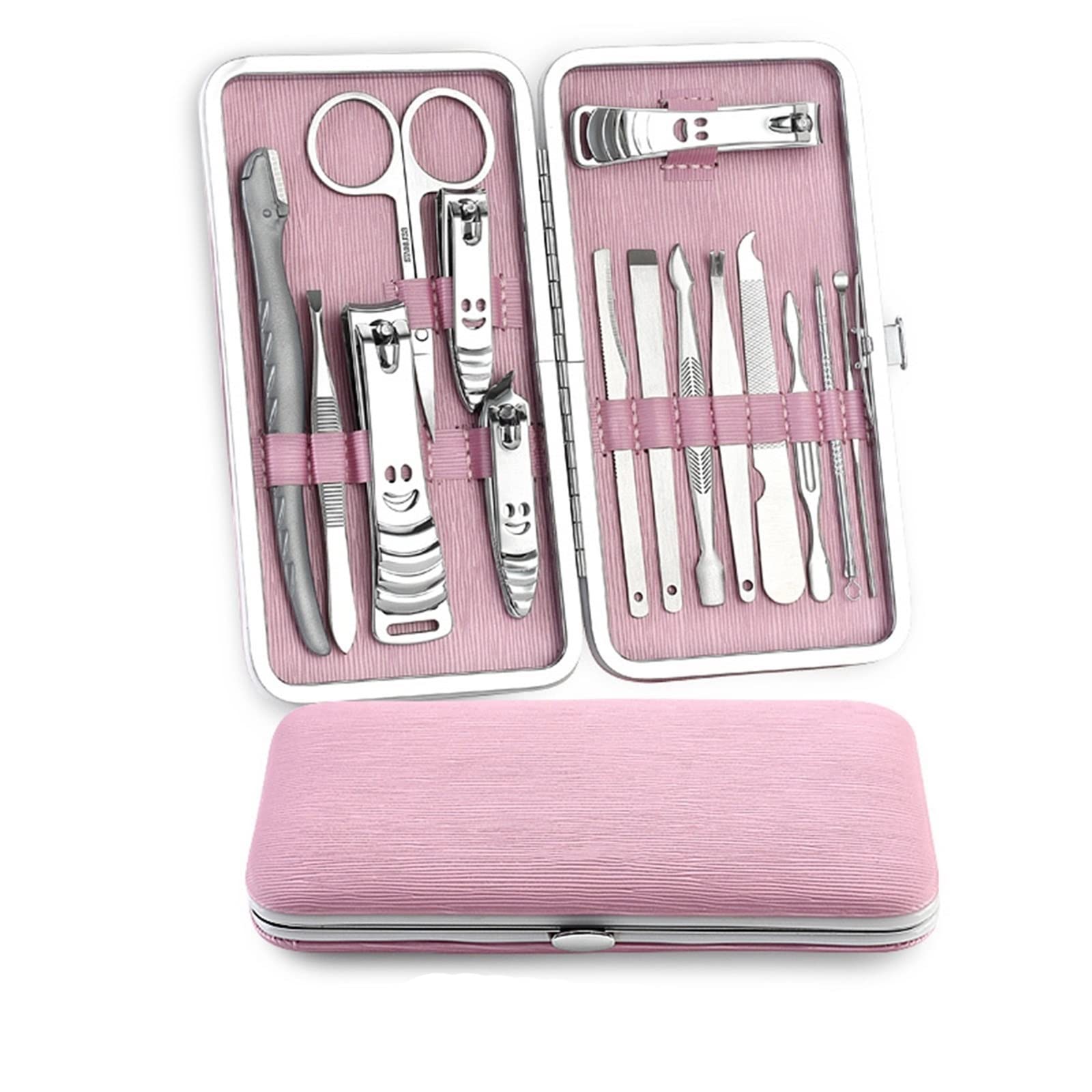 Pinces à ongles acier inoxydable kit manucure pédicure 15 pièces