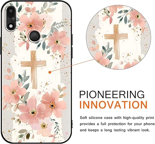 Miniatura 2 de Paquete de 2 fundas de teléfono con diseño floral de dibujos animados para teléfono Gabb 4 de 6.1 pulgadas, diseño estético de patrón de collage de