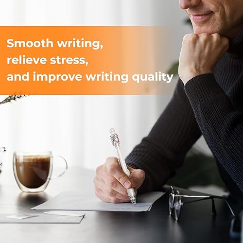 Miniatura 6 de 8 piezas de bolígrafos de gel - 0.7mm de punto fino de escritura suave con tinta negra giratoria - Bolígrafos de gel de secado rápido de agarre
