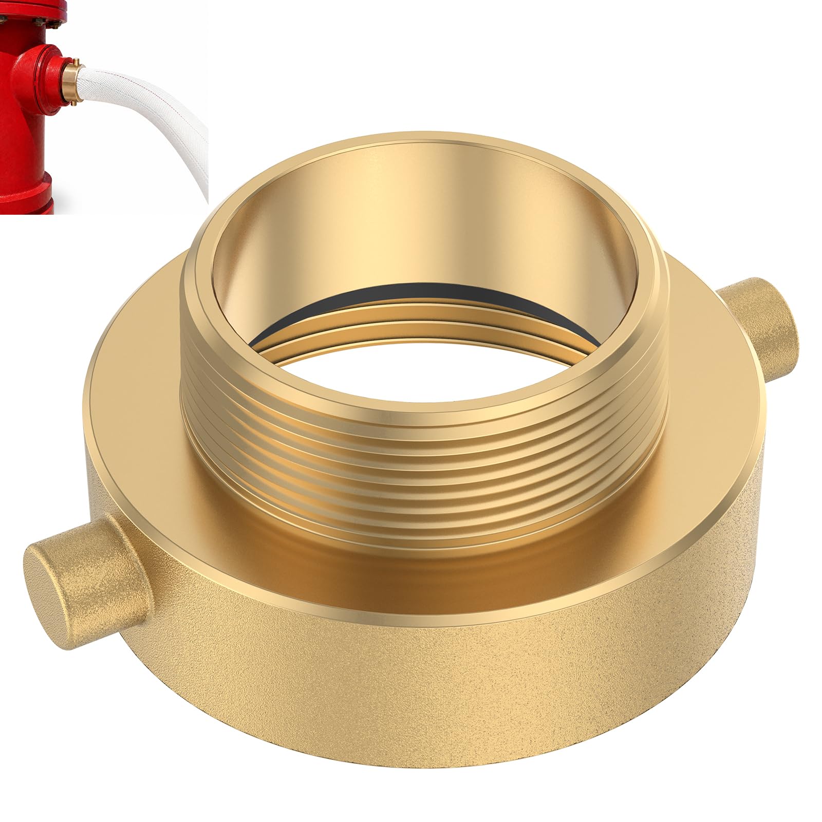 Fire Hydrant Adapter Brass 2-1/2" NST/NH Female x 2" NPT Male with Pin Lugs Fire Hose Coupling Hydrant Pipes Connections