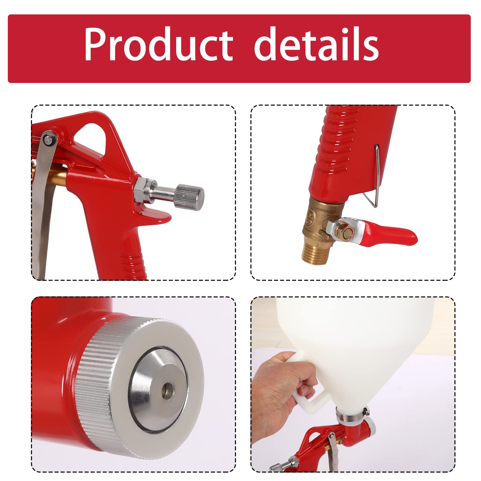 Twilight Garage Air Texture Gun With 1.32 Gallon Hopper – 3 Nozzles (4mm, 6mm, 8mm) For Stucco, Popcorn Ceilings, Knockdown, Mud, And Wall Texture
