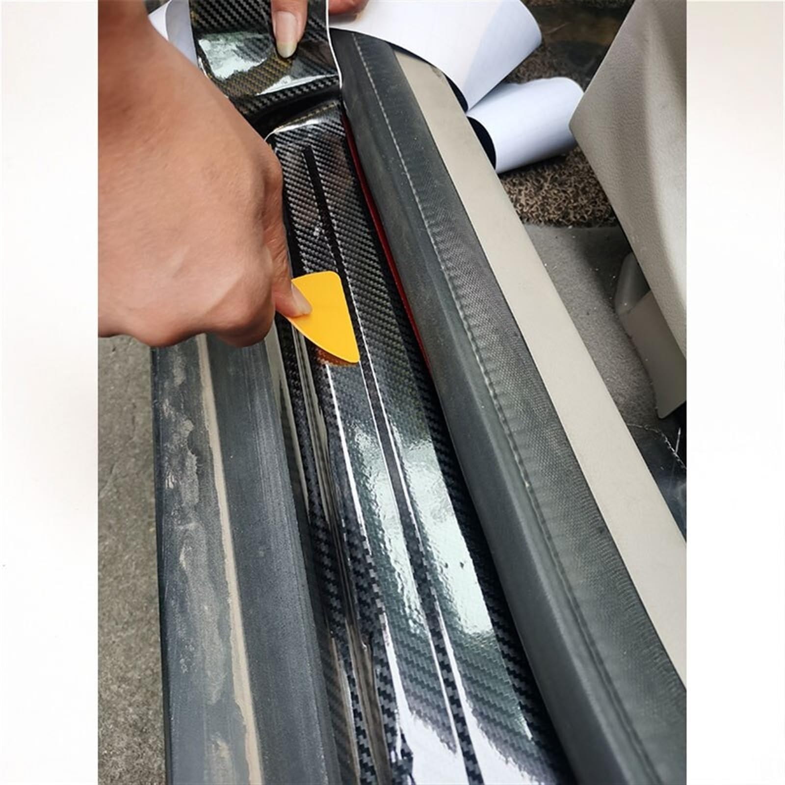 Protector de Parachoques Trasero Adhesivo de Fibra Carbono para Coche, Resistente al Agua, para película Protectora carrocería Completa para Nano(7cm X 3m)