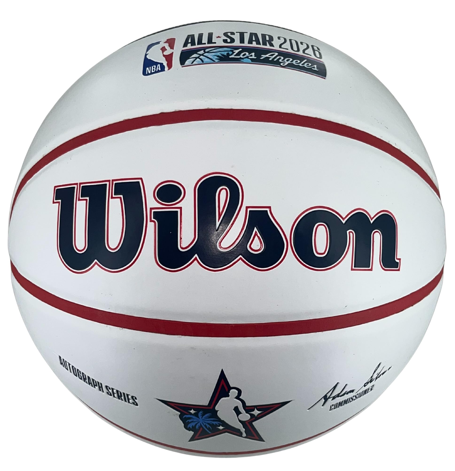 WILSON Pallone da basket NBA All-Star Game 2026 Pannello bianco autografo – Los Angeles