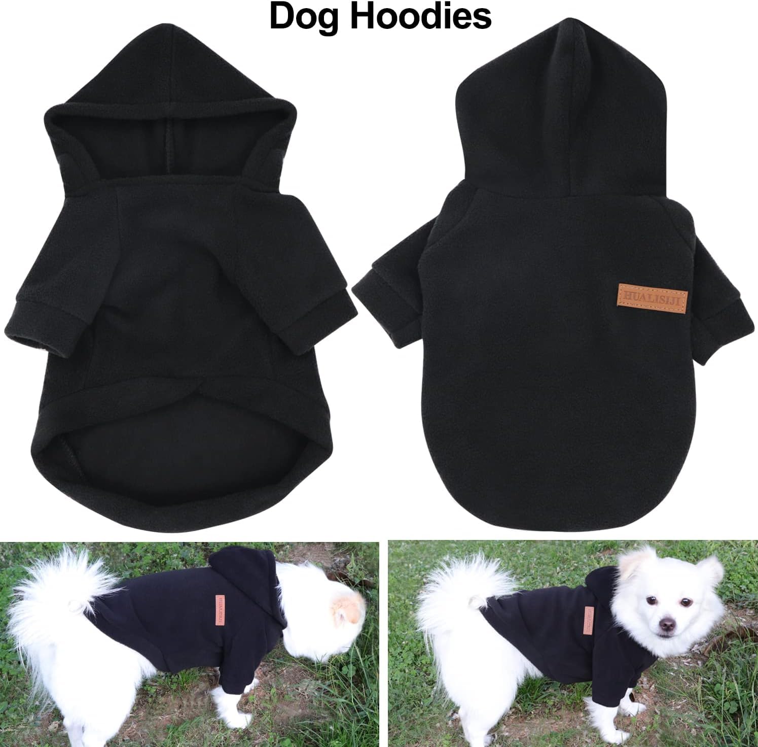 HuaLiSiJi Dog Hoodie Dog Sweatshirt Elasticity Fabric is Quite Comfortable, Soft and Warm for the Animal and Easy to Wear (Black, XS) - Image 2
