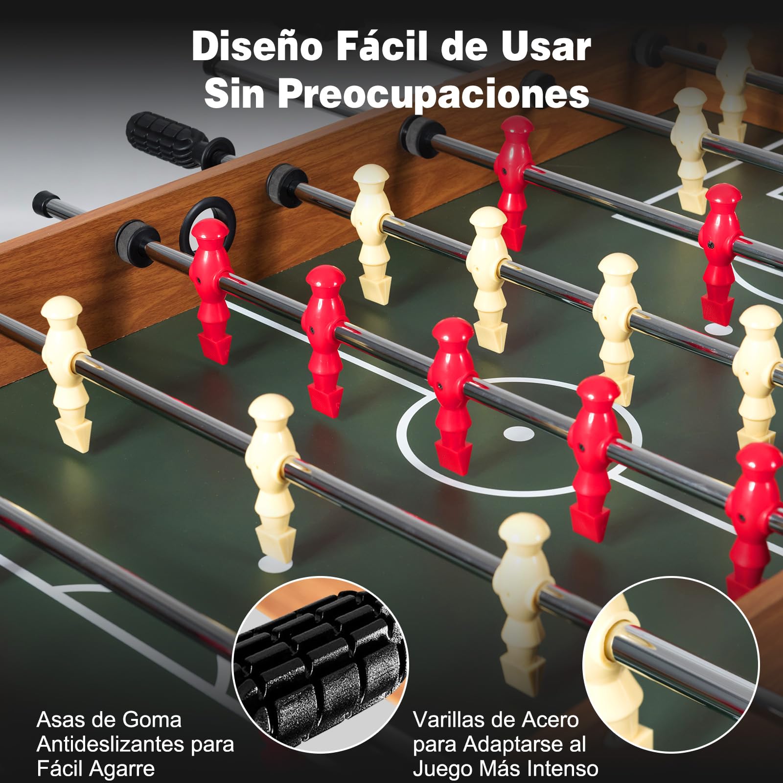 GOPLUS Mesa de Juego 3 en 1 123 cm Billar Futbolín Hockey Accesorios