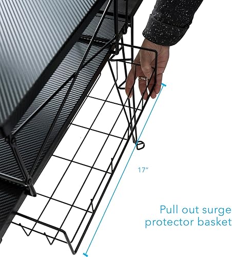 Miniatura 6 de DHAEY Escritorio para juegos con estación de carga, escritorio de computadora con gancho para auriculares o auriculares y portavasos, escritorio de