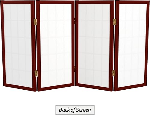 Miniatura 7 de Biombo portátil simple de 2 pies Biombo diseño Shoji clásico diseño japonés 4 anchuras 6 colores Madera Rosewood