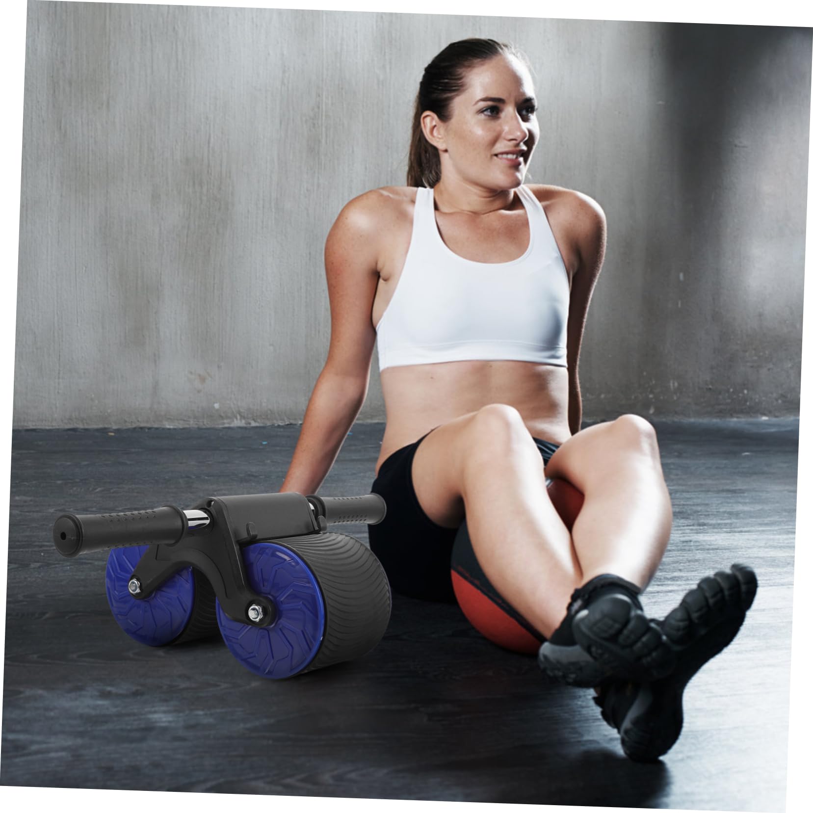 Toyvian Rueda para Abdominales con Rebote Automático, Textura Antideslizante y Diseño Portátil, 1 Set para Entrenamiento en Casa